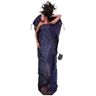 Sous-sac de couchage en soie et coton Cocoon Bleu - Publicité Sous-sac de couchage en soie et coton Cocoon Bleu - Publicité