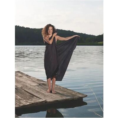 Sarong in seta blu notte Cocoon - Gonna, vestito, copertura Sarong in seta blu notte Cocoon - Gonna, vestito, copertura