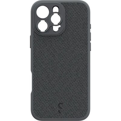 Coque ShiftCam pour iPhone 16 Pro Max, tissu gris foncé - Publicité Coque ShiftCam pour iPhone 16 Pro Max, tissu gris foncé - Publicité