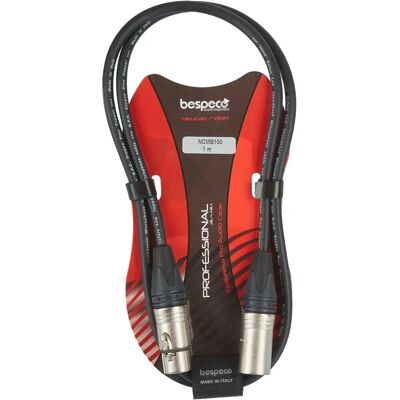 Bespeco NCMB100 Mikrofonkábel - 1m, XLR, Fekete Bespeco NCMB100 Mikrofonkábel - 1m, XLR, Fekete