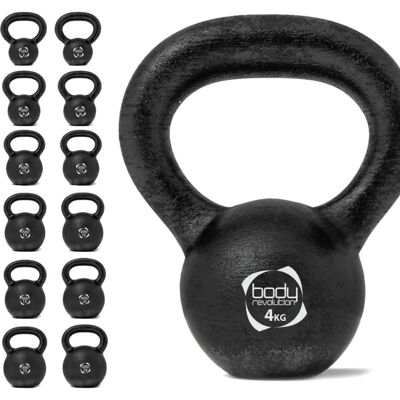 Body Revolution - 30051 - Kettlebell 4kg Noir - Compact Fitness Equipment Body Revolution - 30051 - Kettlebell 4kg Noir - Compact Fitness Equipment