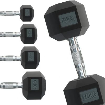 Body Revolution - 30032 - Mancuernas hexagonales - 20kg Negro - Talla única Body Revolution - 30032 - Mancuernas hexagonales - 20kg Negro - Talla única