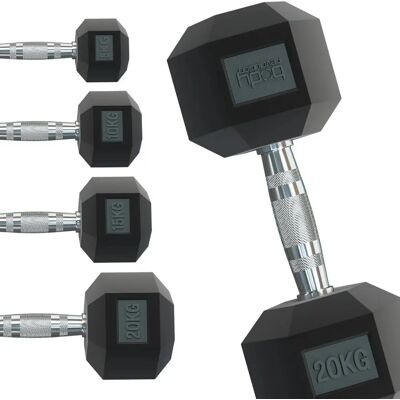Body Revolution Model 30037 Hex Dumbbells - 32.5kg, Black Body Revolution Model 30037 Hex Dumbbells - 32.5kg, Black