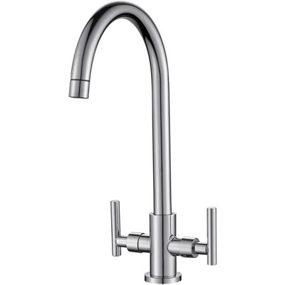 Rubinetto Cucina Cobbe - Misto a Due Leveggi 360° Girevole - Cromato Rubinetto Cucina Cobbe - Misto a Due Leveggi 360° Girevole - Cromato