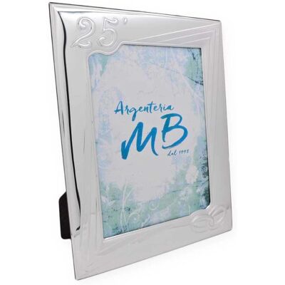 Argenteria Mb 25. Hochzeitstag Bilderrahmen 18x24cm - Holzrückseite Argenteria Mb 25. Hochzeitstag Bilderrahmen 18x24cm - Holzrückseite