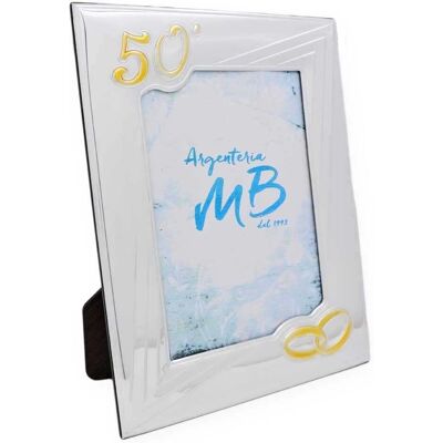 Cornice Portafoto Argenteria Mb 50° Anniversario - Argento Mogano - Foto 13x18 Cornice Portafoto Argenteria Mb 50° Anniversario - Argento Mogano - Foto 13x18