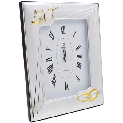 Orologio Anniversario 50 Anni Argenteria Mb - Iniziali Personalizzate Italian Craft Orologio Anniversario 50 Anni Argenteria Mb - Iniziali Personalizzate Italian Craft
