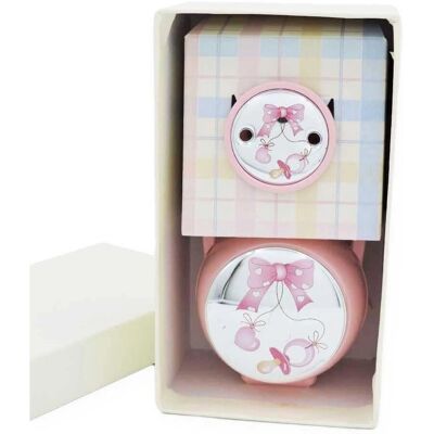 Argenteria Mb Baby Schnullerclip-Set - Rosa mit Schleife & Herz Argenteria Mb Baby Schnullerclip-Set - Rosa mit Schleife & Herz
