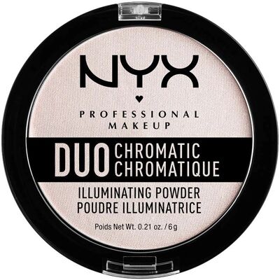 Highlighter Snow Rose de NYX - Poudre Illuminatrice Duo Chromatique - Publicité Highlighter Snow Rose de NYX - Poudre Illuminatrice Duo Chromatique - Publicité