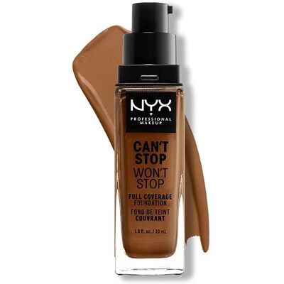 NYX Professional Makeup Can't Stop Won't Stop Fond de Teint Haute Couvrance - Warm Mahogany - Publicité NYX Professional Makeup Can't Stop Won't Stop Fond de Teint Haute Couvrance - Warm Mahogany - Publicité
