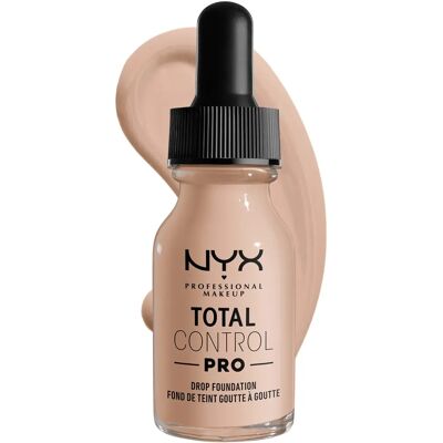 Fond de teint NYX Professional Makeup Total Control Pro Drop - Porcelaine - Finition naturelle et modulable - Publicité Fond de teint NYX Professional Makeup Total Control Pro Drop - Porcelaine - Finition naturelle et modulable - Publicité