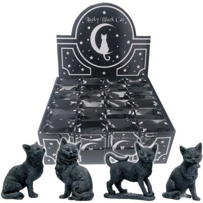 Figurina Gatti Neri Fortunati - 9cm - Espositore di 24 Figurina Gatti Neri Fortunati - 9cm - Espositore di 24