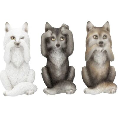 Nemesis Now Three Wise Wolves Figurines - Figurine Set of Three Wolves Nemesis Now Three Wise Wolves Figurines - Figurine Set of Three Wolves