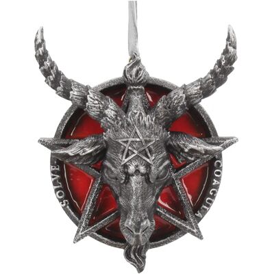 Nemesis Now Rote Baphomet Kopf Pentagramm Anhänger - Gothic Weihnachtsdeko Nemesis Now Rote Baphomet Kopf Pentagramm Anhänger - Gothic Weihnachtsdeko