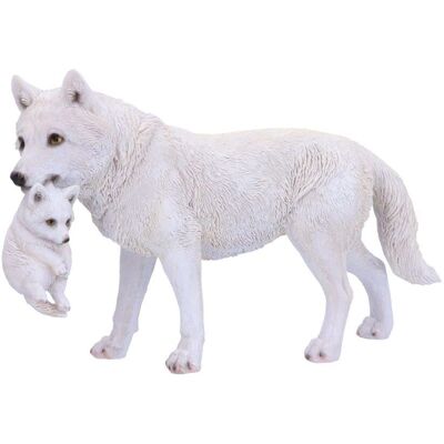 Figurka Winter Bond Matka wilk i szczeniak - 30cm Figurka Winter Bond Matka wilk i szczeniak - 30cm