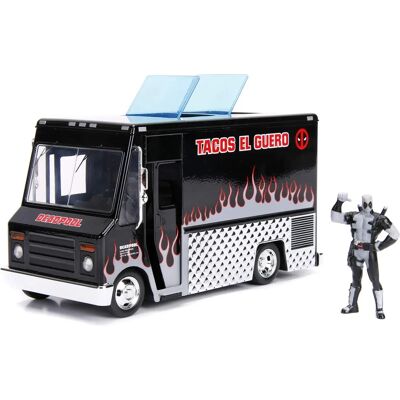 Jada - Deadpool Taco Truck 1:24 - Échelle 1:24 - Figur Deadpool - Véhicule en métal - Publicité Jada - Deadpool Taco Truck 1:24 - Échelle 1:24 - Figur Deadpool - Véhicule en métal - Publicité