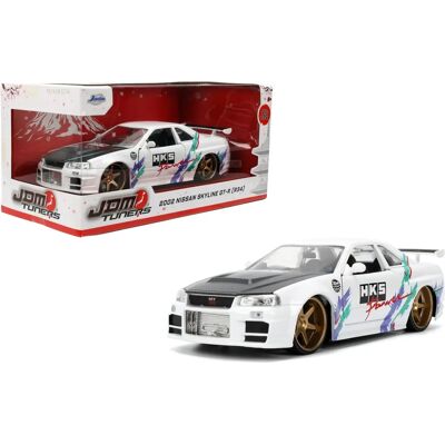 Jada Nissan Skyline R34 1:24 White Model - Car Model Kit Jada Nissan Skyline R34 1:24 White Model - Car Model Kit