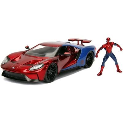 Jada Toys Spider-Man Ford GT 1:24 Skala - Model z odlewu Jada Toys Spider-Man Ford GT 1:24 Skala - Model z odlewu