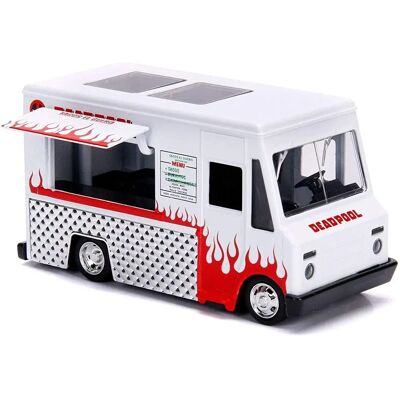 Jada Deadpool Taco Truck White Red Marvel - Diecast Model Jada Deadpool Taco Truck White Red Marvel - Diecast Model