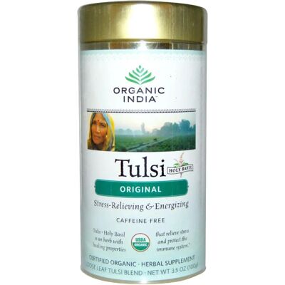 Bylinný čaj Tulsi Organic India - 3 odrůdy - 100g Bylinný čaj Tulsi Organic India - 3 odrůdy - 100g