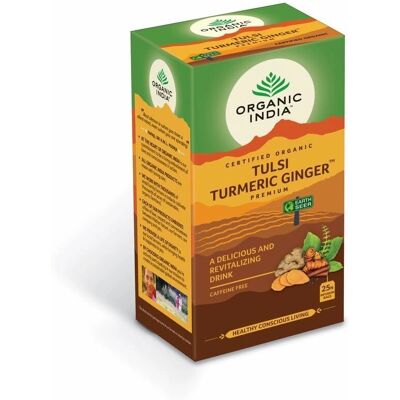 Organic India Tulsi Cúrcuma Jengibre - Té para el sistema inmune Organic India Tulsi Cúrcuma Jengibre - Té para el sistema inmune