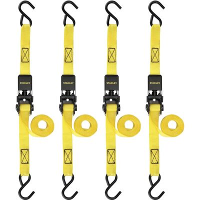 Stanley S9500 - Ratschenbänder - 1 Zoll, 10 Fuß, Leicht, Packung mit 4 Stanley S9500 - Ratschenbänder - 1 Zoll, 10 Fuß, Leicht, Packung mit 4