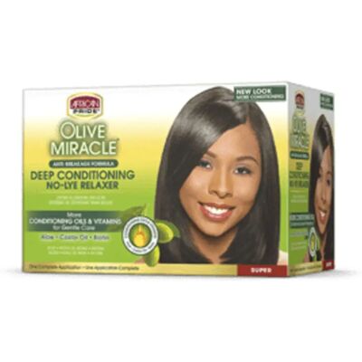 African Pride Olive Miracle Relaxer - Après-Relaxant Profond - Anti-Breakage - Publicité African Pride Olive Miracle Relaxer - Après-Relaxant Profond - Anti-Breakage - Publicité
