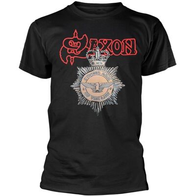 Tricou Unisex Saxon - Braț Puternic al Legii - Negru - Tricou Tricou Unisex Saxon - Braț Puternic al Legii - Negru - Tricou
