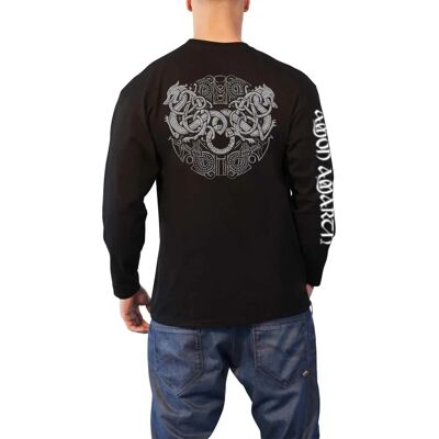 Amon Amarth Varumärke Modell Grå Skalle Långärm T-shirt Amon Amarth Varumärke Modell Grå Skalle Långärm T-shirt