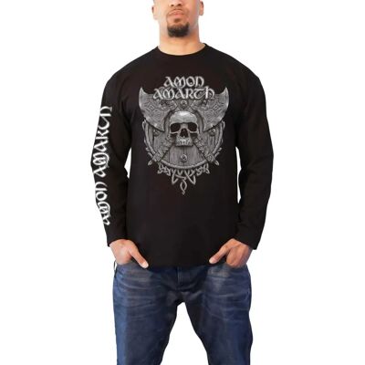 Amon Amarth Unisex Långärmad Grey Skull - T-shirt Amon Amarth Unisex Långärmad Grey Skull - T-shirt