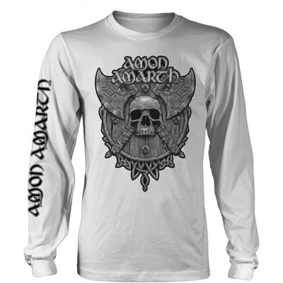 Amon Amarth L Grå Skalle Band Logo Långärmad T-Shirt Amon Amarth L Grå Skalle Band Logo Långärmad T-Shirt