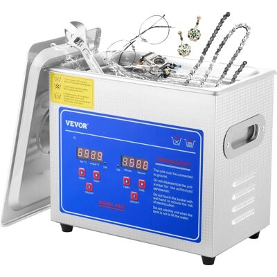 VEVOR Ultraschallreiniger - Digitaler Timer & Heizung - 3L - Edelstahl - Schmuck & Brillen VEVOR Ultraschallreiniger - Digitaler Timer & Heizung - 3L - Edelstahl - Schmuck & Brillen
