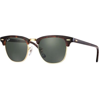 Ray-Ban Clubmaster Classic solbriller - Sort/Gold med grønne linser Ray-Ban Clubmaster Classic solbriller - Sort/Gold med grønne linser