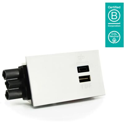 Chargeur USB Dataflex 26.100 Blanc - Chargeur Chargeur USB Dataflex 26.100 Blanc - Chargeur