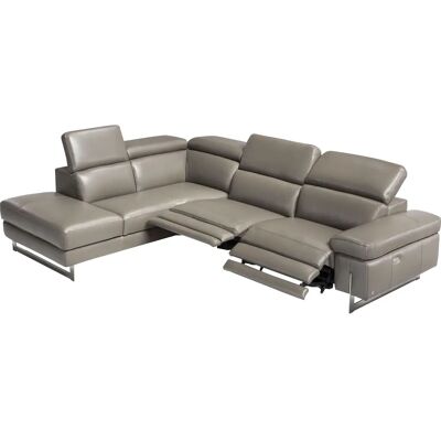 EGOITALIANO Candice Sofa - Zinn Leder, Relaxfunktion, Made in Italy EGOITALIANO Candice Sofa - Zinn Leder, Relaxfunktion, Made in Italy