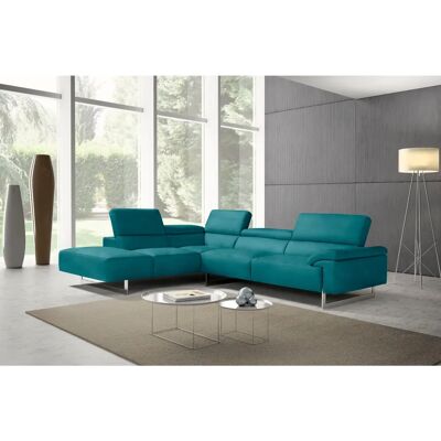 EGOITALIANO Malika Teal Mikrofaser Linke Ottomane - Sofa EGOITALIANO Malika Teal Mikrofaser Linke Ottomane - Sofa