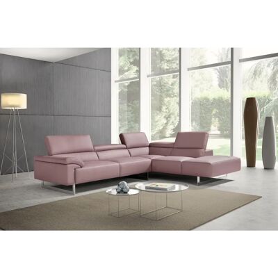 EGOITALIANO Malika - Beiges Leder Ecksofa mit rechter Ottomane EGOITALIANO Malika - Beiges Leder Ecksofa mit rechter Ottomane