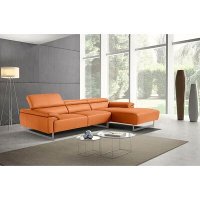 EGOITALIANO Malika L-Form Orange Leder-Couch - Couch EGOITALIANO Malika L-Form Orange Leder-Couch - Couch