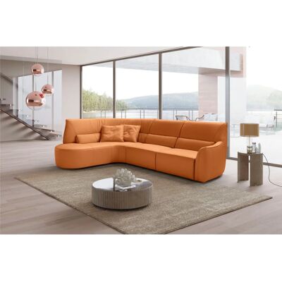 EGOITALIANO Puffy Leder Ecksofa - Orange - 330x88x205cm EGOITALIANO Puffy Leder Ecksofa - Orange - 330x88x205cm