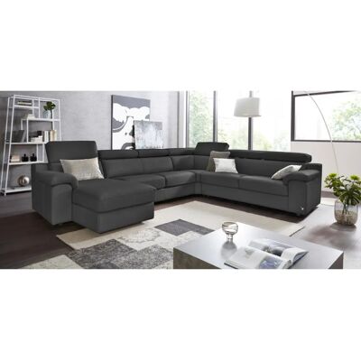 CALIA ITALIA CS_Mambo U-Form Sofa - Leder, Schwarz, 360cm CALIA ITALIA CS_Mambo U-Form Sofa - Leder, Schwarz, 360cm
