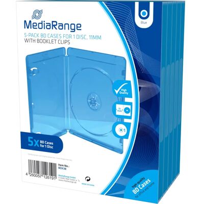 MediaRange - BOX38 - Bleu - Plastique - Étui pour disques MediaRange - BOX38 - Bleu - Plastique - Étui pour disques