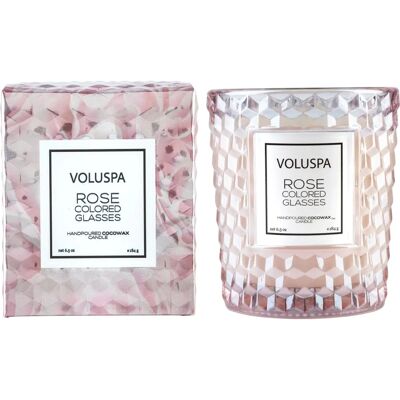 Voluspa Rose Scented Candle - Textured Glass - 184g Voluspa Rose Scented Candle - Textured Glass - 184g