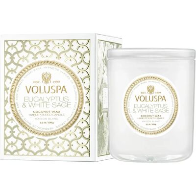 Voluspa Eukalyptus Hvid Salvie Lys - Klassisk i Æske Voluspa Eukalyptus Hvid Salvie Lys - Klassisk i Æske