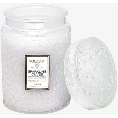 Voluspa Sparkling Cuvée Large Embossed Jar Candle - Candles Voluspa Sparkling Cuvée Large Embossed Jar Candle - Candles