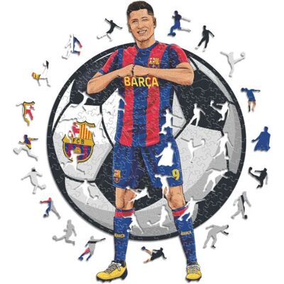 Iconic FC Barcelona - Robert Lewandowski - Holz Puzzle Größe M - 270 Teile Iconic FC Barcelona - Robert Lewandowski - Holz Puzzle Größe M - 270 Teile