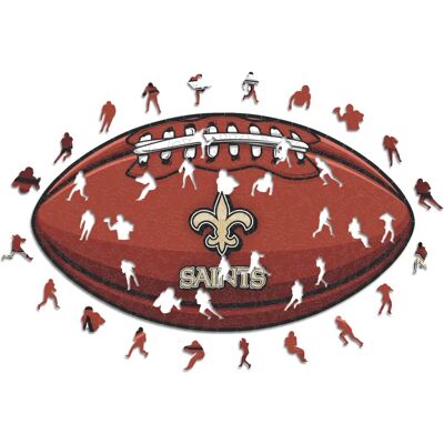Iconic NFL - New Orleans Saints – Football con Logo - Puzzle di Legno M Iconic NFL - New Orleans Saints – Football con Logo - Puzzle di Legno M