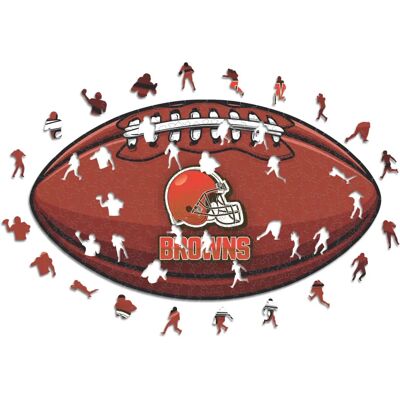 ICONIC Puzzles Cleveland Browns NFL Football Wooden Puzzle - Large (150 Pieces) ICONIC Puzzles Cleveland Browns NFL Football Wooden Puzzle - Large (150 Pieces)