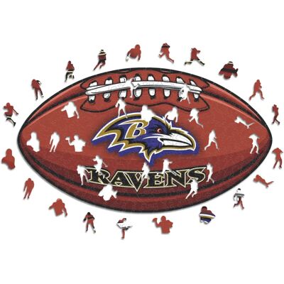 ICONIC Puzzles - Baltimore Ravens – Calcio con Logo - Puzzle in Legno Piccolo - 150 Pezzi ICONIC Puzzles - Baltimore Ravens – Calcio con Logo - Puzzle in Legno Piccolo - 150 Pezzi