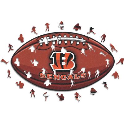 ICONIC Puzzles - Cincinnati Bengals – Football avec logo - Puzzle en bois M ICONIC Puzzles - Cincinnati Bengals – Football avec logo - Puzzle en bois M
