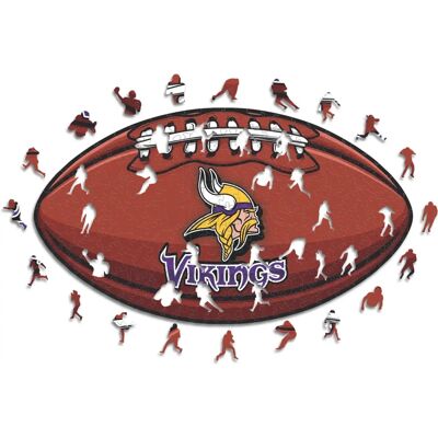 ICONIC Puzzles - Minnesota Vikings – Football avec Logo - Puzzle en Bois Grand - Publicité ICONIC Puzzles - Minnesota Vikings – Football avec Logo - Puzzle en Bois Grand - Publicité